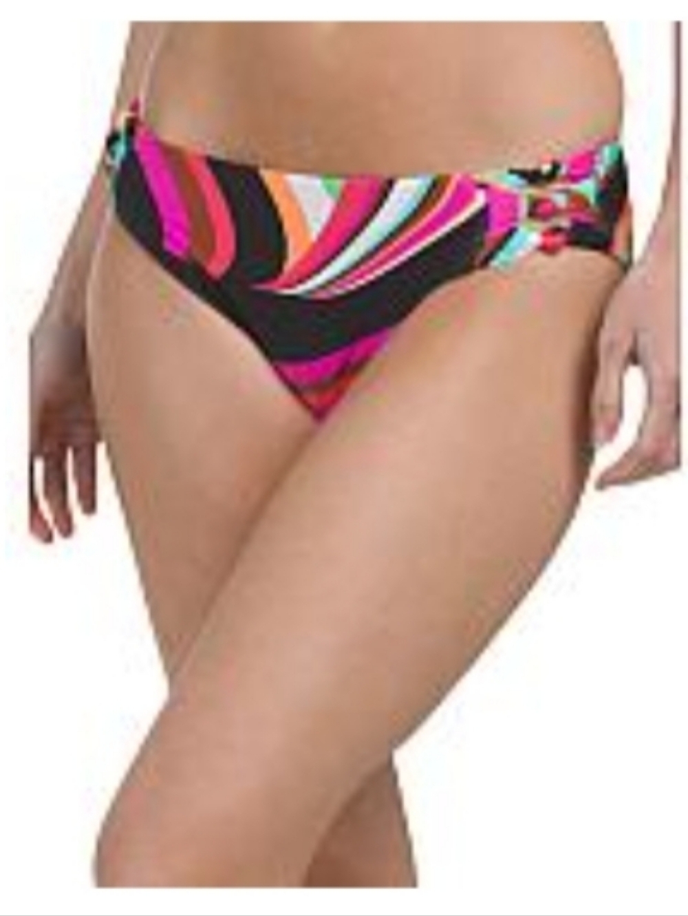 NWT Trina Turk Women's Black Multicolor Swirls Bikini Bottom Reversible ■ Size 8